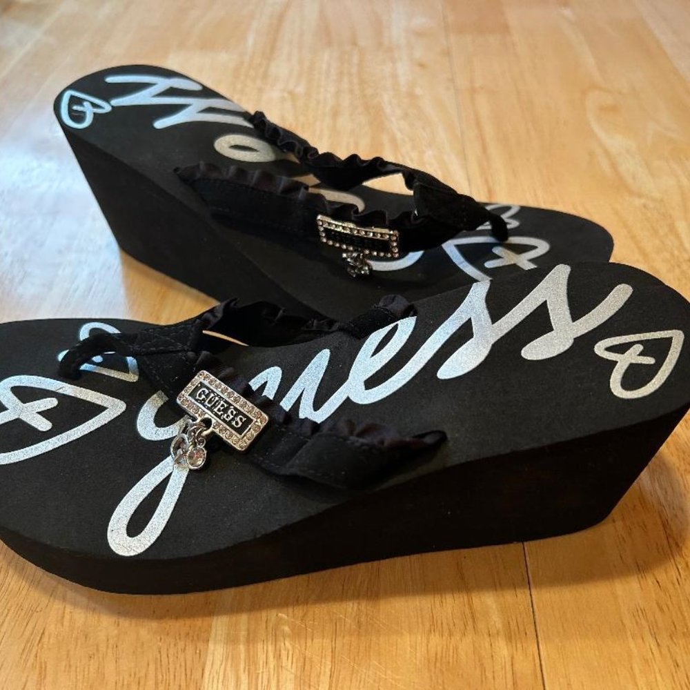 Brand New Guess Black Wedges (Size 9)